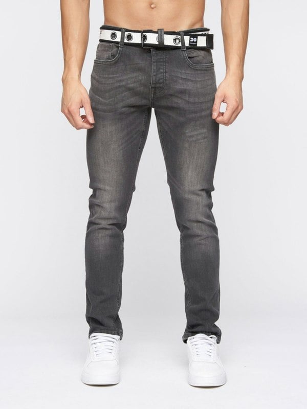 Crosshatch Barbeck Slim Fit Denim Jeans Grey Wash