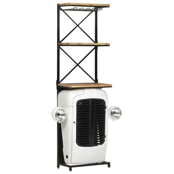 Berkfield Tractor Wine Cabinet White 49x31x172 cm Rough Mango Wood