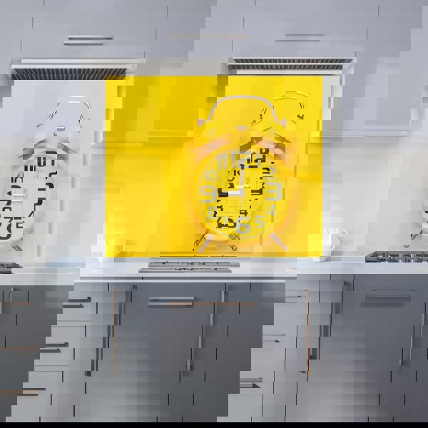 Warren Reed - Designer Yellow Alarm Clock Kitchen Splashback