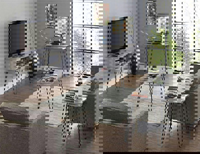 Dorel Home Owen Retro TV-Stand Distressed Grey Oak