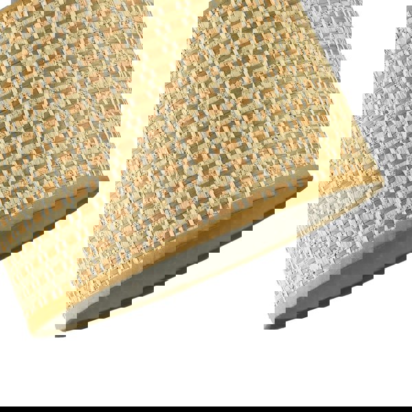 Vintage Reeded Paper Round Lamp Shade with Taupe Cotton Fabric Trims Image 3