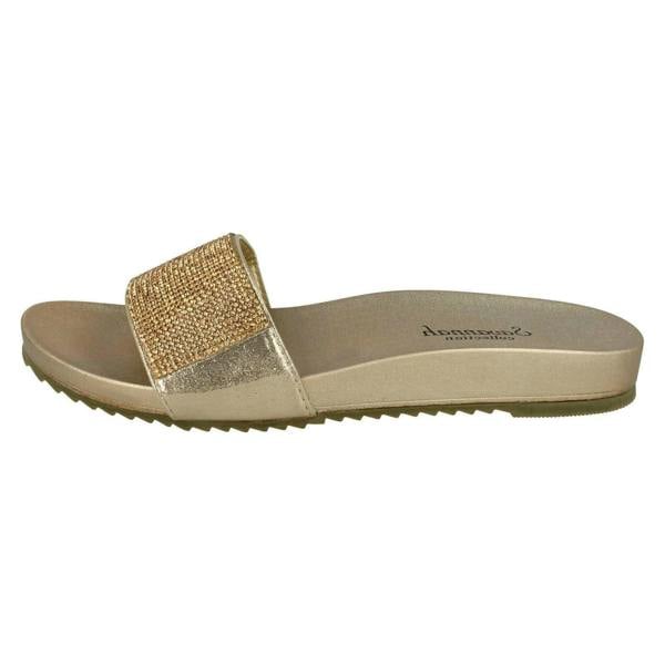 Savannah Ladies Savannah Flat Diamante Vamp Mules