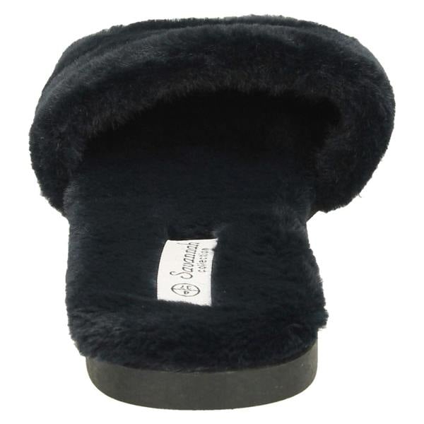Savannah Ladies Savannah Flat All Fur Slider Mules F00090