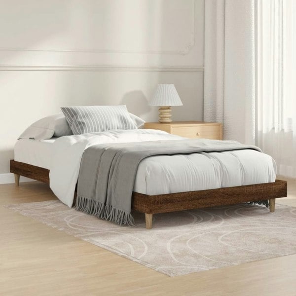 Berkfield Bed Frame Brown Oak 90x200 cm Engineered Wood