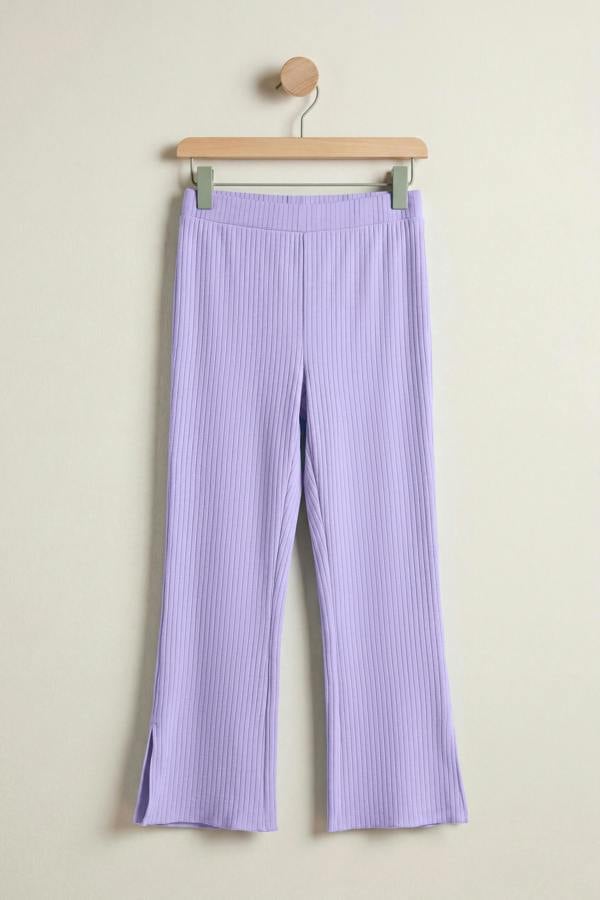 ENORSIA Textured Rib Side Slit Jersey Trousers