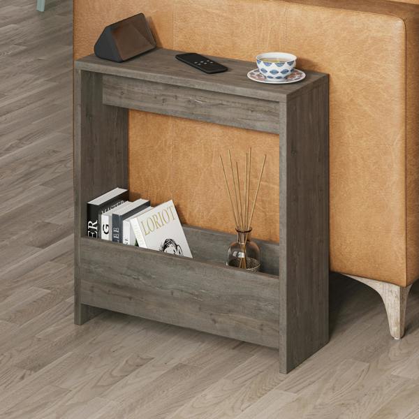 Decortie Simpi Slim End Table with Magazine Rack (H) 60cm