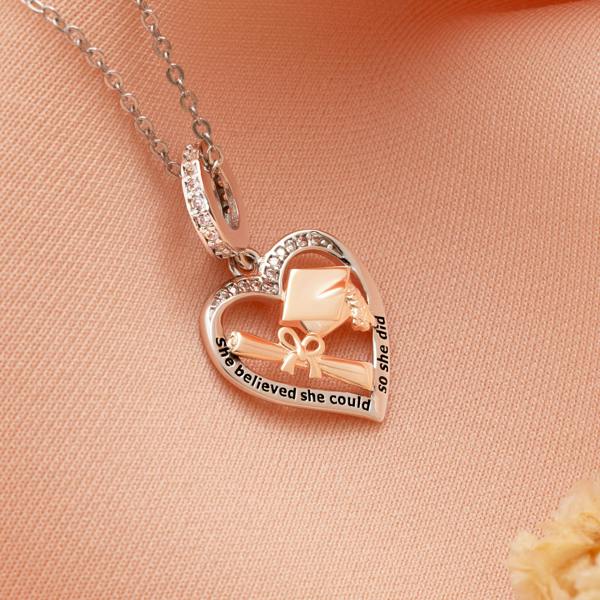 Parus Home Graduation Cap Necklace Sterling Silver Degree Pendant