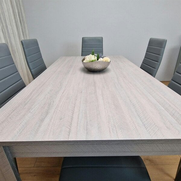 Kosy Koala Modern Grey Rectangle Dining Table Set With 6 Grey Chairs Dining Room Furniture