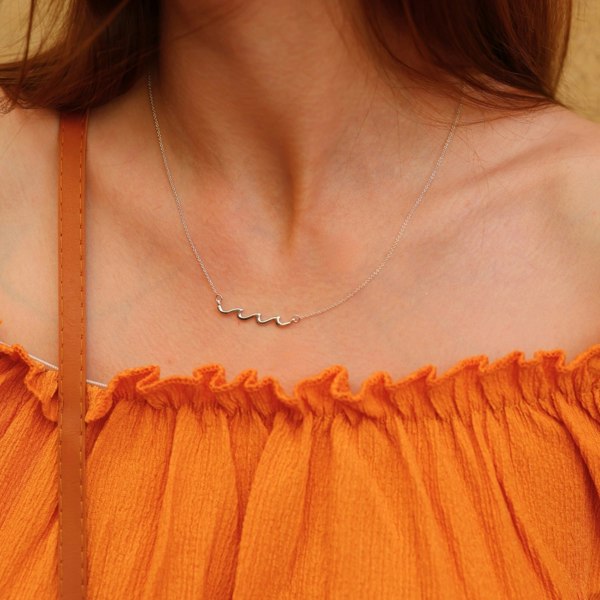 Spero London Sterling Silver Wave Necklace