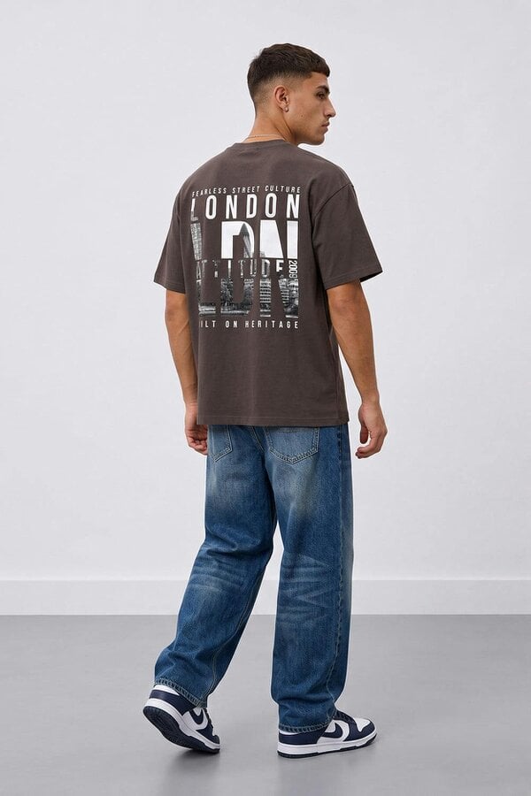 London Attitude Fearless Street Culture Oversized Heavyweight Graphic T-Shirt