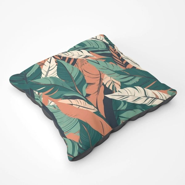 Warren Reed Autumn Tropical Leaves Floor Cushion