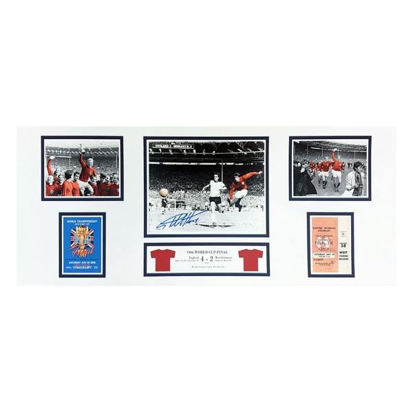 Sir Geoff Hurst signed England 1966 World Cup Final storyboard photo — Standard Framing