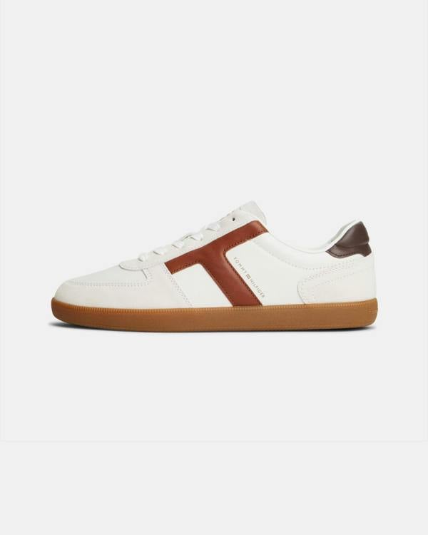Tommy Hilfiger TH Tribeca Mix Mens Trainers - Ecru