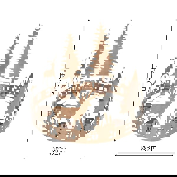 Ivyline Round Advent Forest Tealight Centrepiece Metal