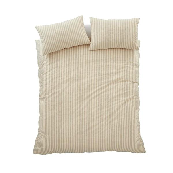 Pineapple Elephant Cotton Rich Woven Stripe Natural Duvet Cover Set
