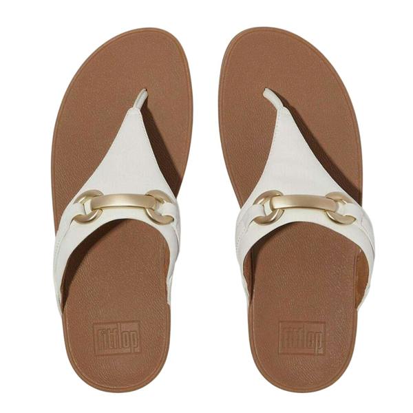 Fit Flop Womens/Ladies Leather Snaffle Standard Sandals - White - 