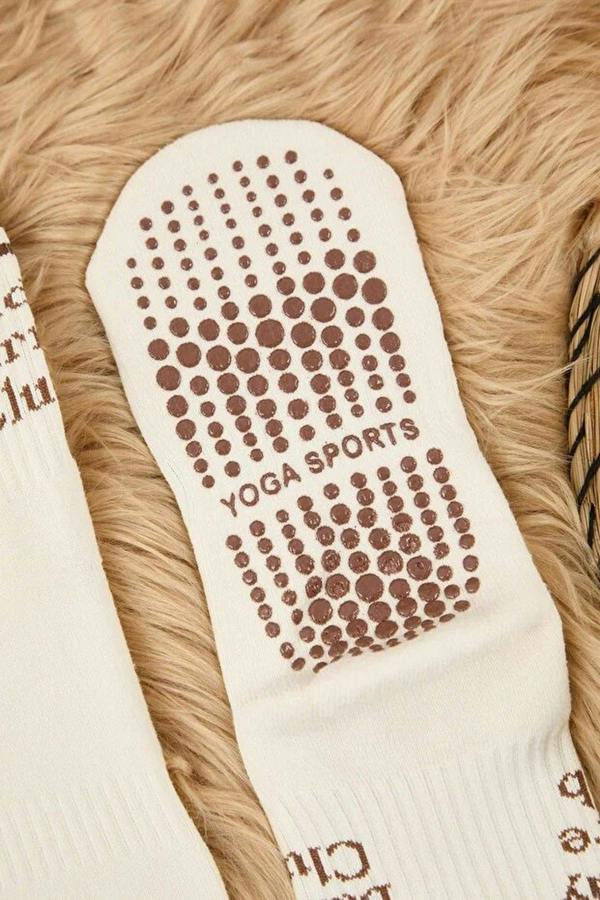 WOVCOR Patterned Non-Slip Yoga Knit Socks