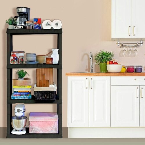 Oskar 4 Tier Shelves Garage Shelving Units Heavy Duty Storage Racking Shelf 35x76x144cm