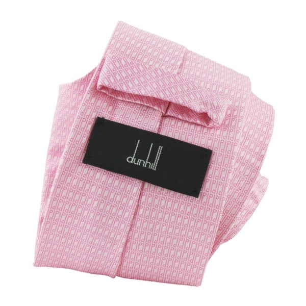 Dunhill luxurious woven silk tie in a repeat Dunhill longtail d logo pattern