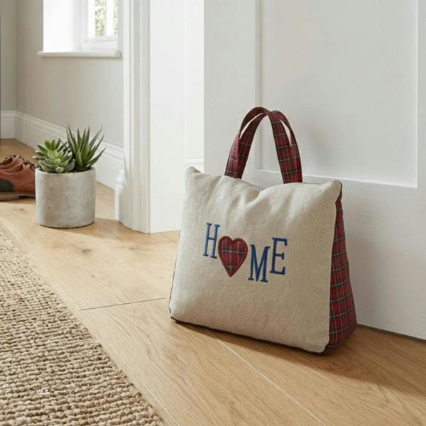 Garden Greatness Home Tartan Fabric Doorstop