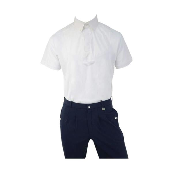 HyFASHION Mens Hadleigh Short Sleeved Tie Shirt - White