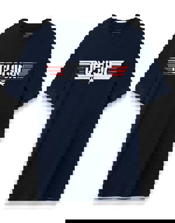 Top Gun: Maverick Mens Blue Maverick Movie Logo Short Sleeved T-Shirt