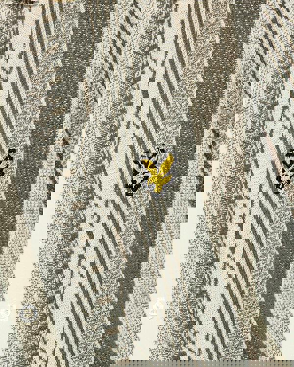 Lyle & Scott Brocade Jacquard Short Sleeve Mens Knitted Shirt - Y148 Ice Cream