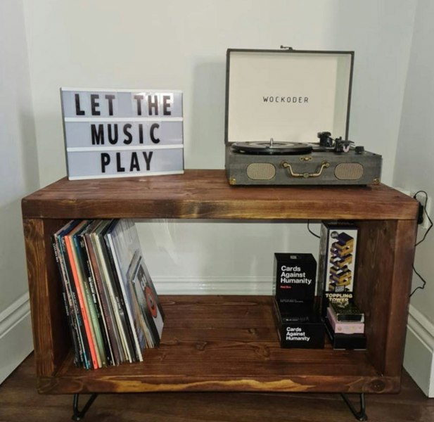 The Bespoke Carpentry Co Record Player Stand with Storage