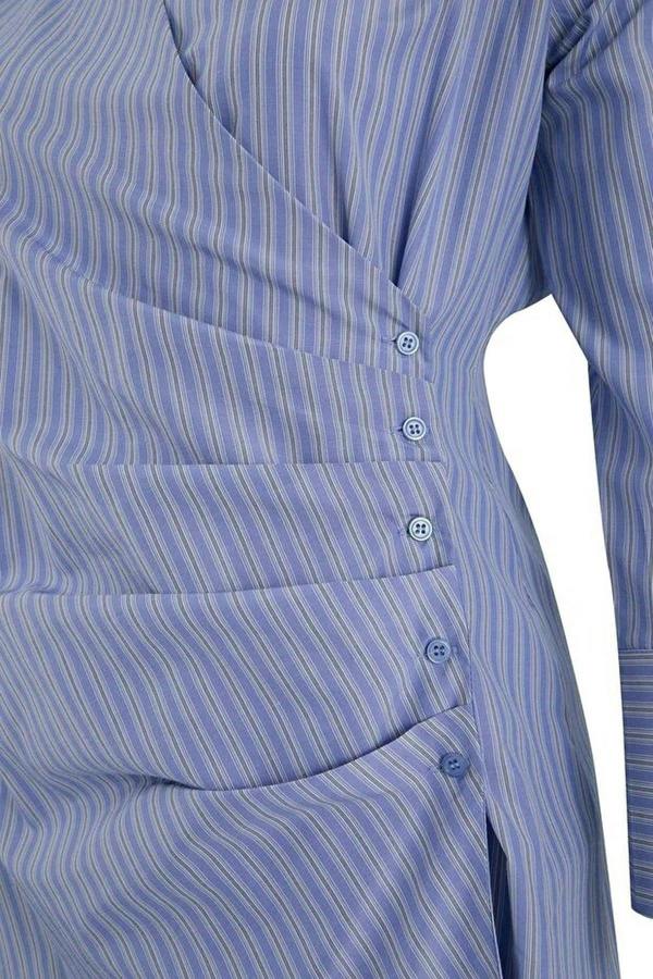 WOVCOR Mini Woven Plus Size Shirt Dress