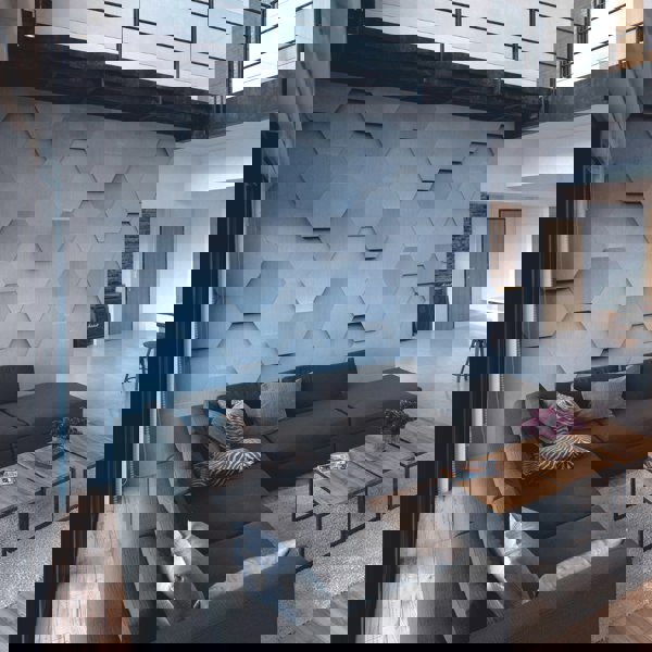 Origin Murals Metal Hexagons Wall Mural - Silver