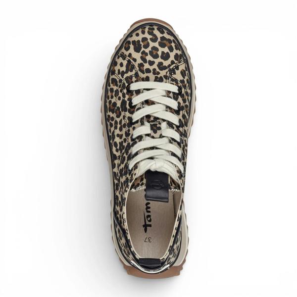 Tamaris Women's Platform Brown Beige Sneakers
