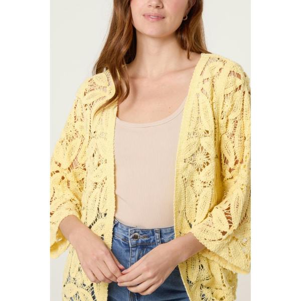 Blue Vanilla Crochet Tie Front Cardigan