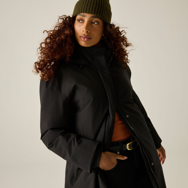 Regatta Womens Janna Waterproof Long Length Insulated Jacket - Black