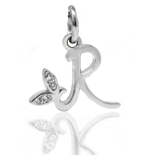 Say It With Winged Initial Charm - Sterling Silver