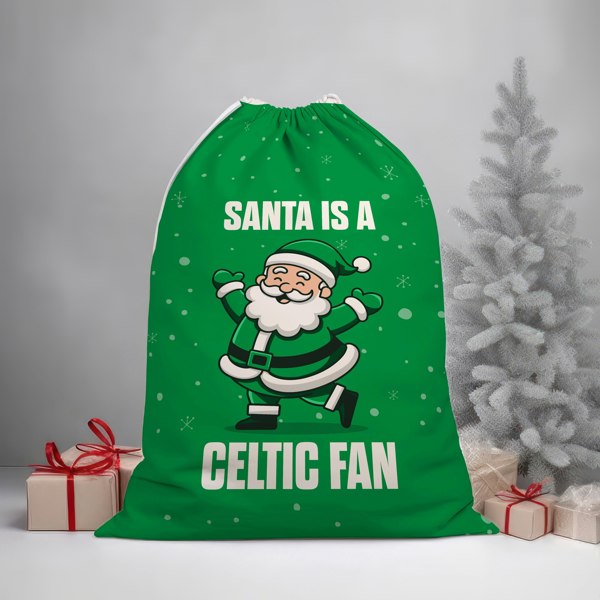 BritishmadeGifts Santa is a Celtic Fan - Football Fan Santa Sack