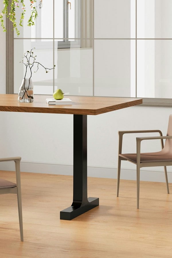 Living and Home 71cm/27.95 inch 2Pcs Black I-shaped Anti-Slip Metal Table Legs Furniture Replacement Legs for DiningTable, Desks and Workbenches