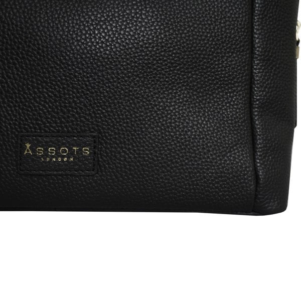 Assots London 'COURTNEY' Black Pebble Grain Leather Slouchy Hobo Bag