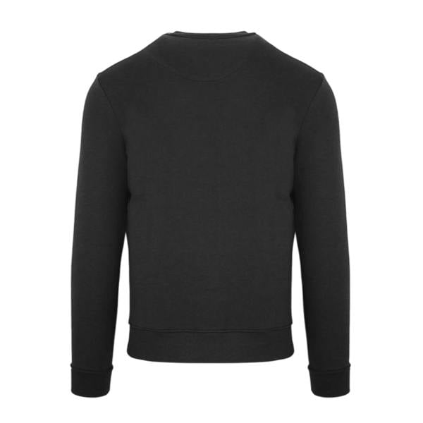 Aquascutum Mens Small Logo Crew Neck Long-Sleeved Sweatshirt - Black - 