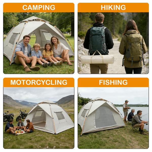 Leaper 3-4 White Person Instant Pop-Up Tent