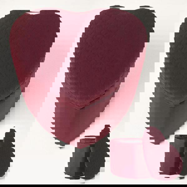 HOMESCAPES Arundel Heart-Shaped Velvet Footstool with Storage