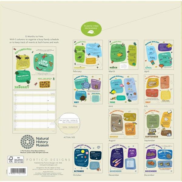 Natural History Museum, Future Scientist Family Planner 2027, Family Planners, Month To View, Natural World, Gift