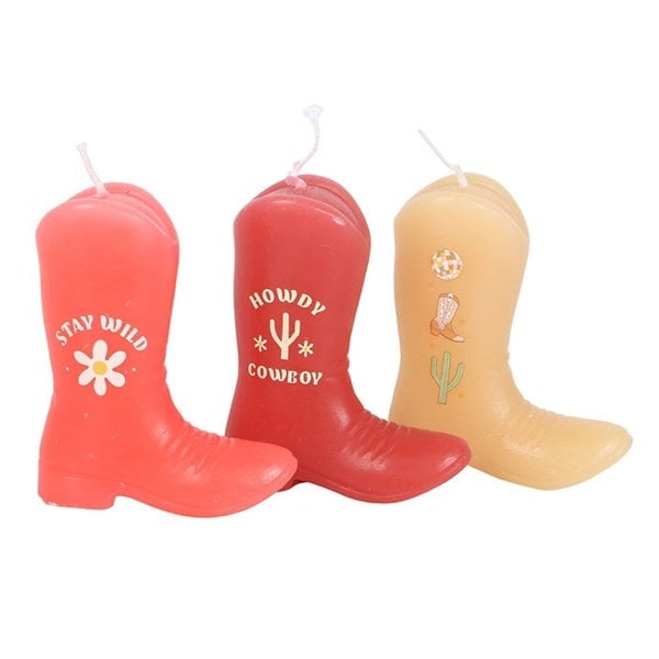 Serano Set of 3 Cowboy Boot Candles
