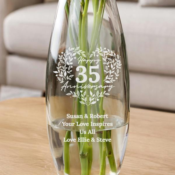 Abode Home & Gifts Personalised Anniversary Wreath Vase
