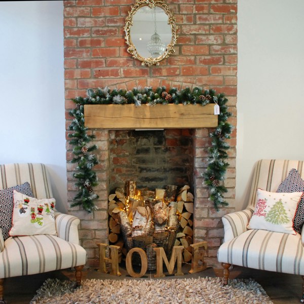 Samuel Alexander 270cm x 25cm Samuel Alexander Frosted Glacier Christmas Garland with Pine Cones