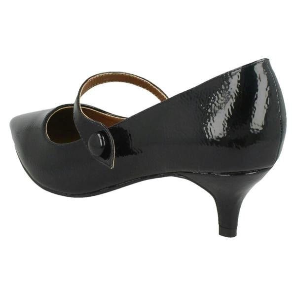 Spot On Ladies Spot On Mid Heel Mary Jane Shoes