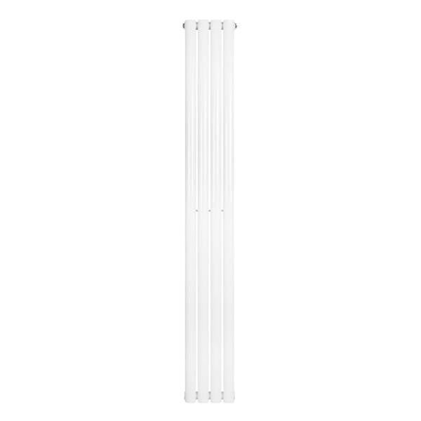 Oval single column radiator in sleek white finish, measuring 1800 x 240mm, featuring a smooth, modern design for efficient heating