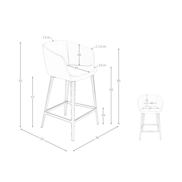 Angel Cerdá Grey leatherette stool 4134