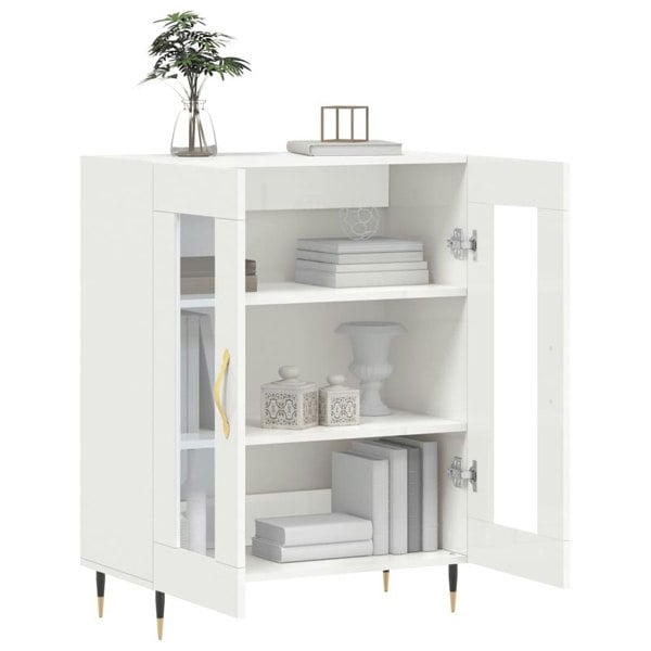 Berkfield Sideboard High Gloss White 69.5x34x90 cm Engineered Wood