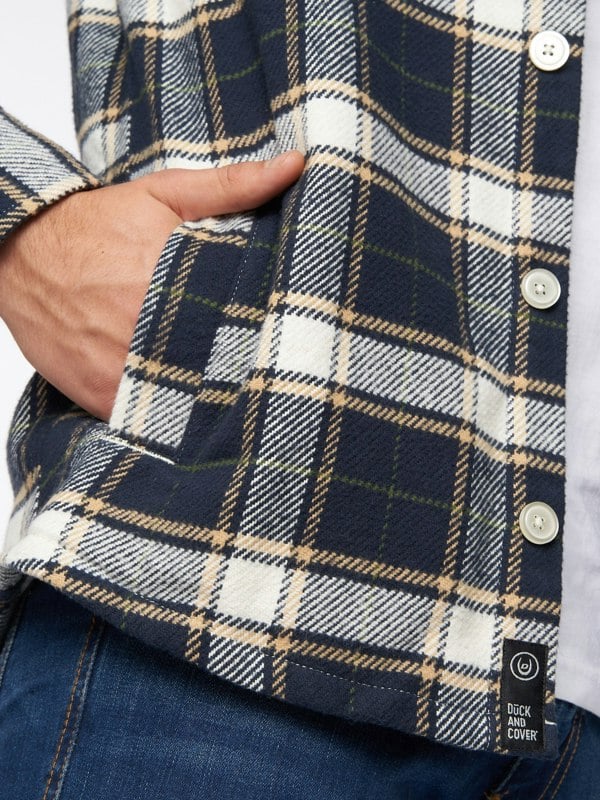 Duck and Cover Francore Overshirt Navy Check