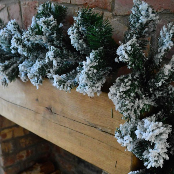 Samuel Alexander Premier 2.7m Snow Flocked Pine Christmas Garland with Glitter Finish